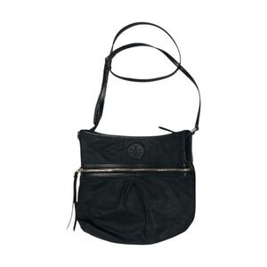 Tory Burch Black Nylon Leather Trim Crossbody Bag Shoulder Bag